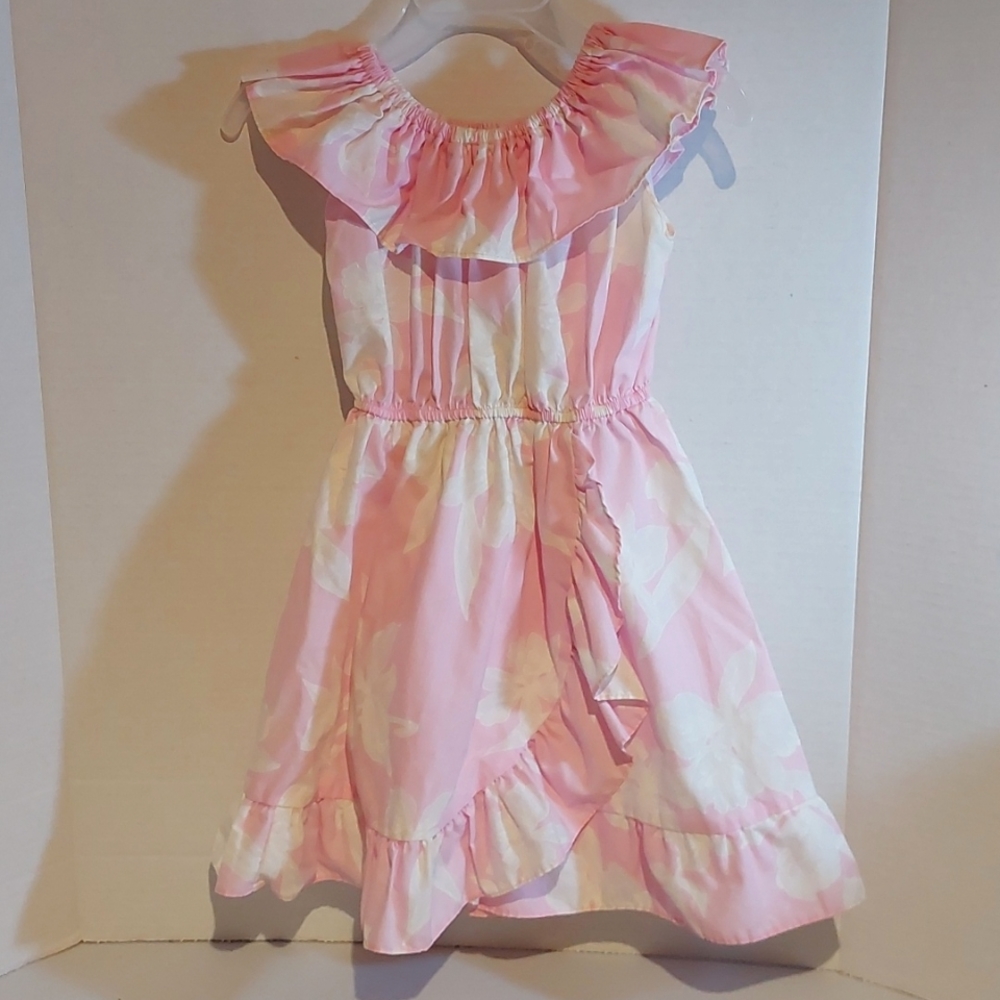 Vtg Handmade Pink and White Girls Toddler Dress size 2